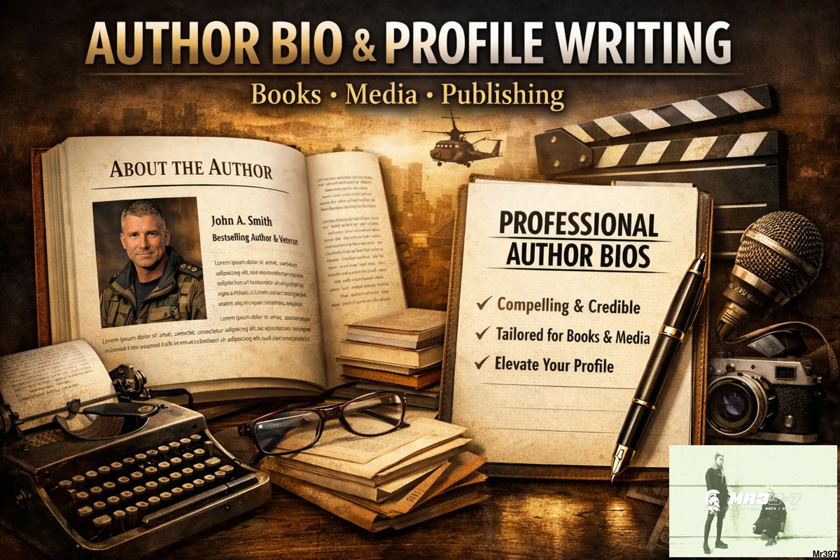 Author Bio & Professional Profile Writing (Books • Media • Publishing • Platforms) Book Services
