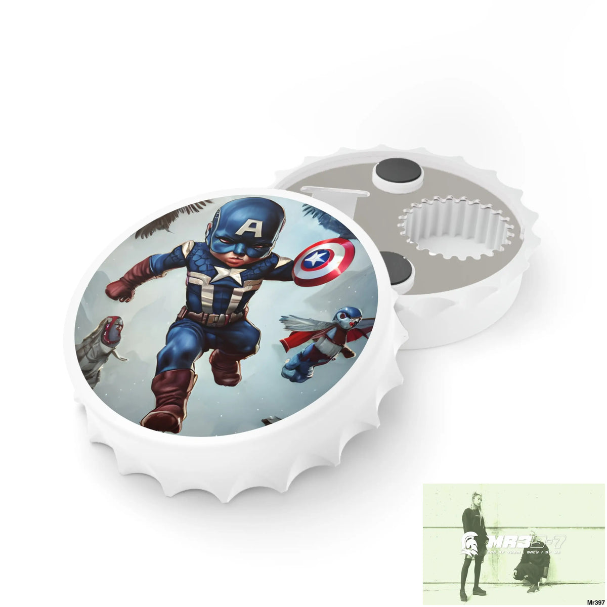 Baby Captain America Magnetic Bottle Opener One size / White Accessories