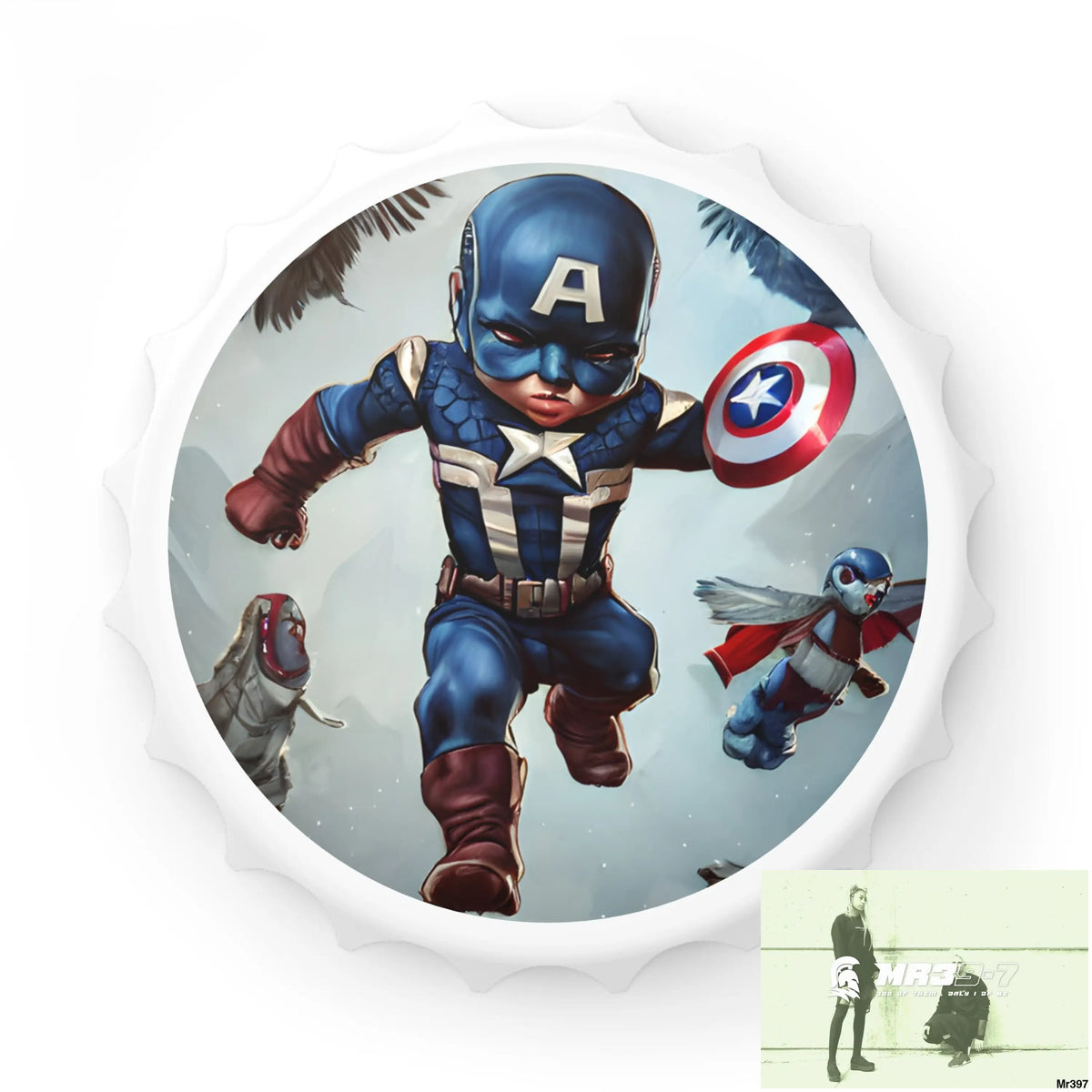 Baby Captain America Magnetic Bottle Opener One size / White Accessories