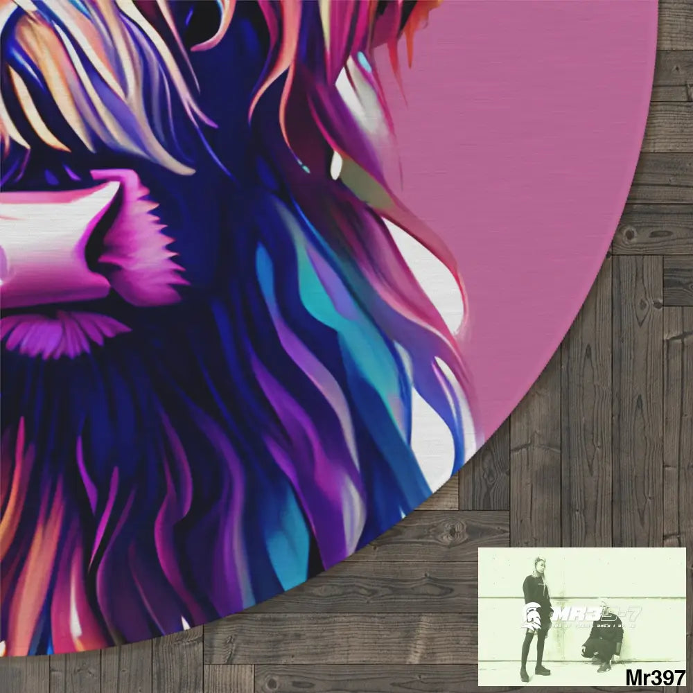 Baby Highland Cow Round Rug 60’’ × 60’’ Home Decor