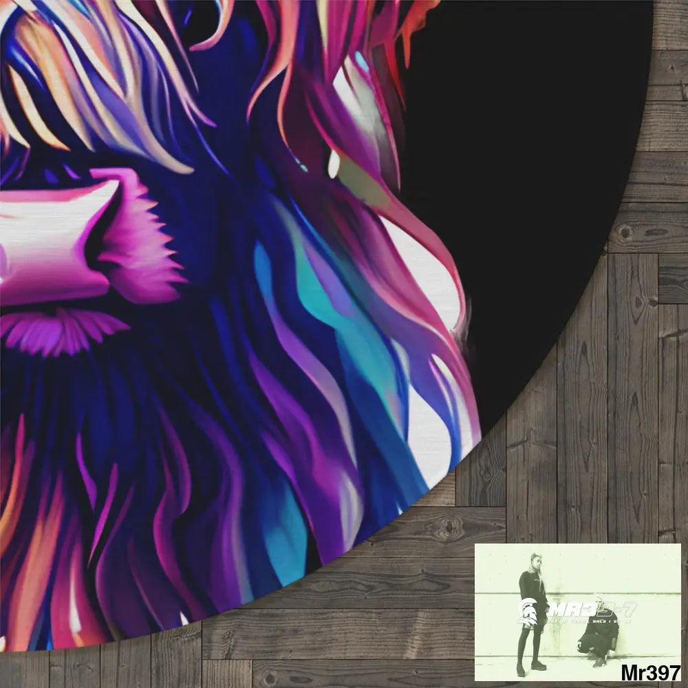 Baby Highland Cow Round Rug 60’’ × 60’’ Home Decor