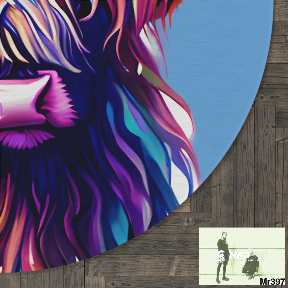 Baby Highland Cow Round Rug 60’’ × 60’’ Home Decor