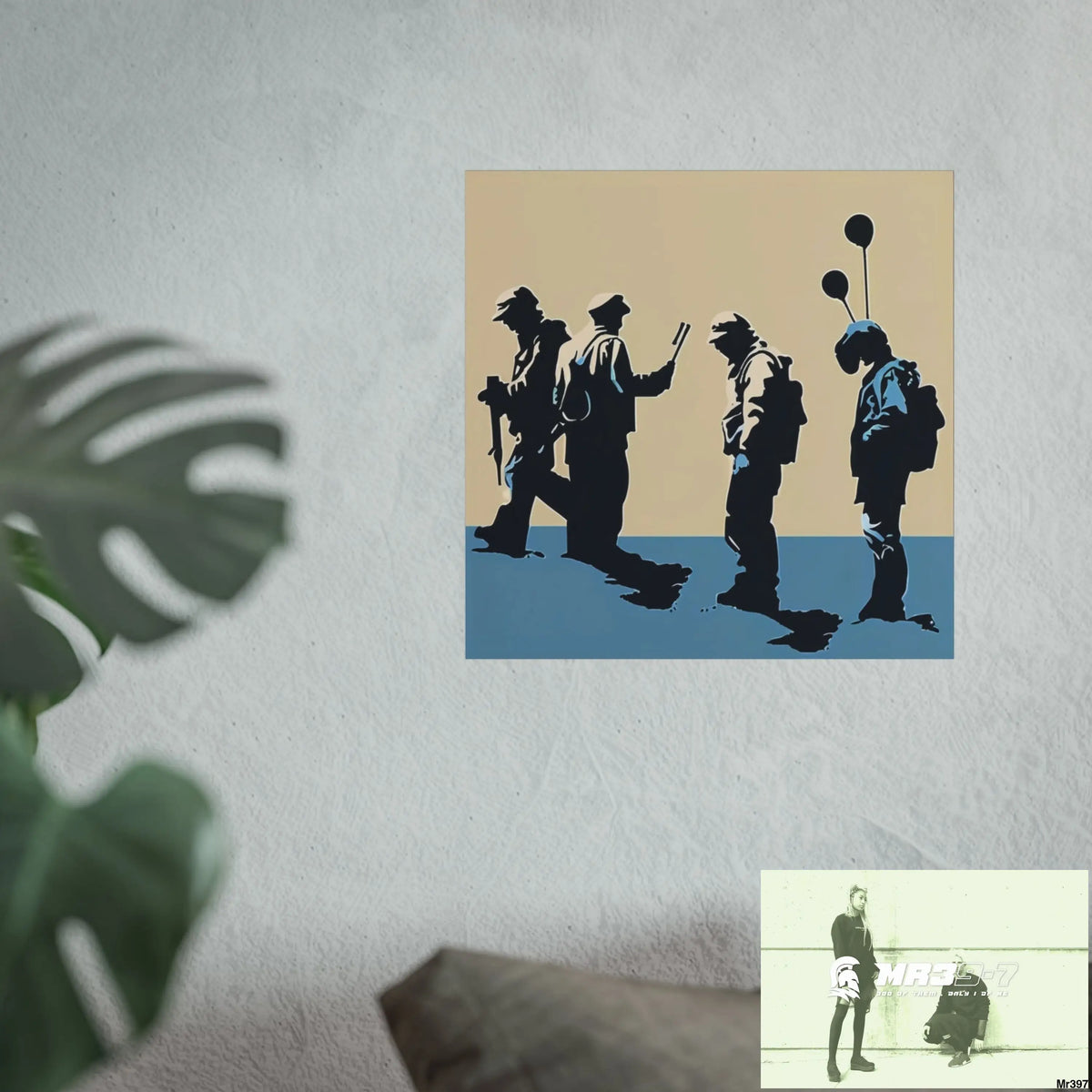 Banksy inspired Churchill’s Bar Dahab — no 2 The Warning (2014) Dahab Gold Narrative Poster SeriesFine Art Posters