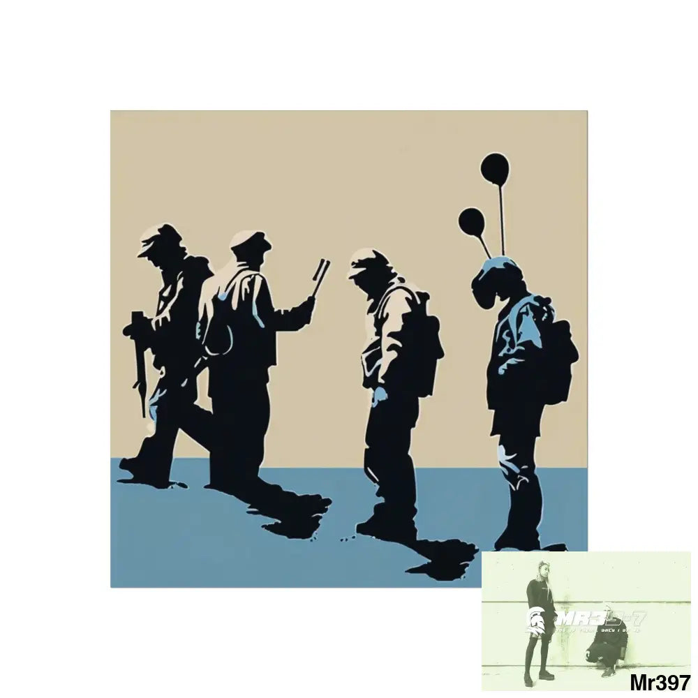 Banksy inspired Churchill’s Bar Dahab — no 2 The Warning (2014) Dahab Gold Narrative Poster SeriesFine Art Posters 16″