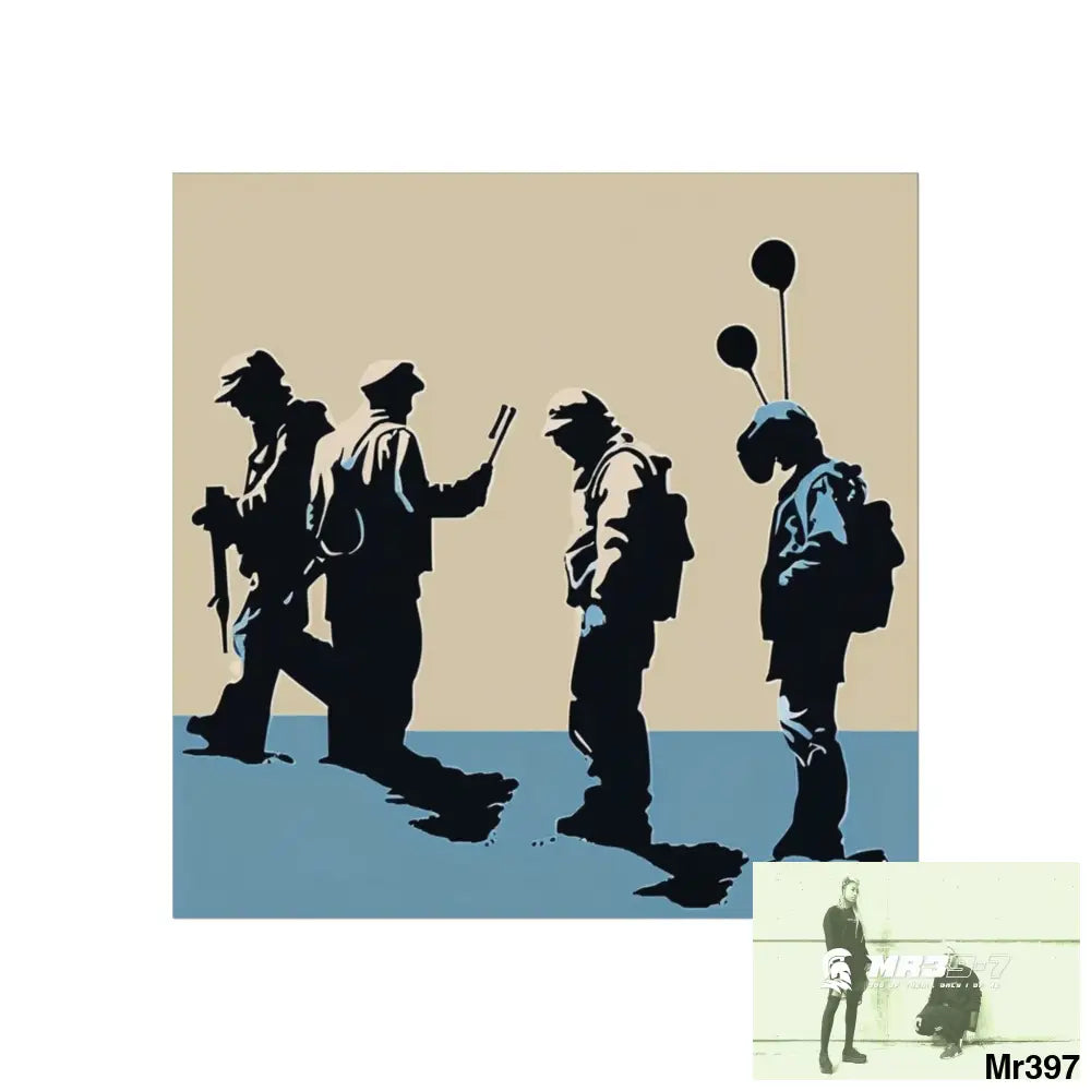 Banksy inspired Churchill’s Bar Dahab — no 2 The Warning (2014) Dahab Gold Narrative Poster SeriesFine Art Posters 24″