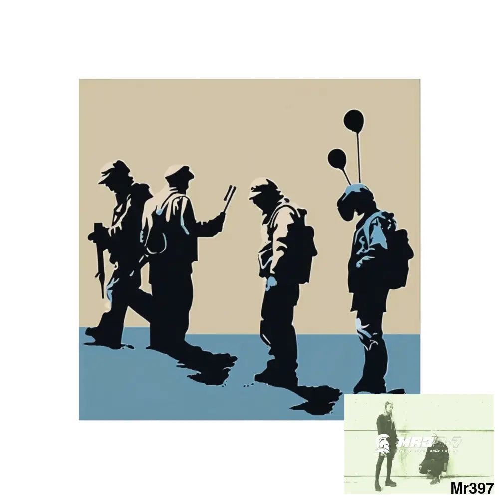 Banksy inspired Churchill’s Bar Dahab — no 2 The Warning (2014) Dahab Gold Narrative Poster SeriesFine Art Posters 30″