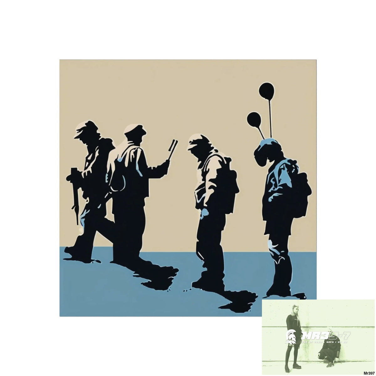 Banksy inspired Churchill’s Bar Dahab — no 2 The Warning (2014) Dahab Gold Narrative Poster SeriesFine Art Posters 30″