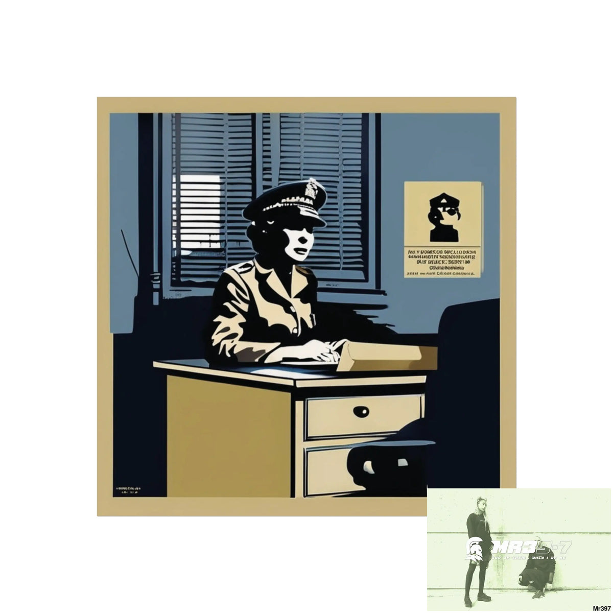 Banksy inspired Churchill’s Bar Dahab — The Warning (2014) Dahab Gold Narrative Poster SeriesFine Art Posters 16″ x 16″
