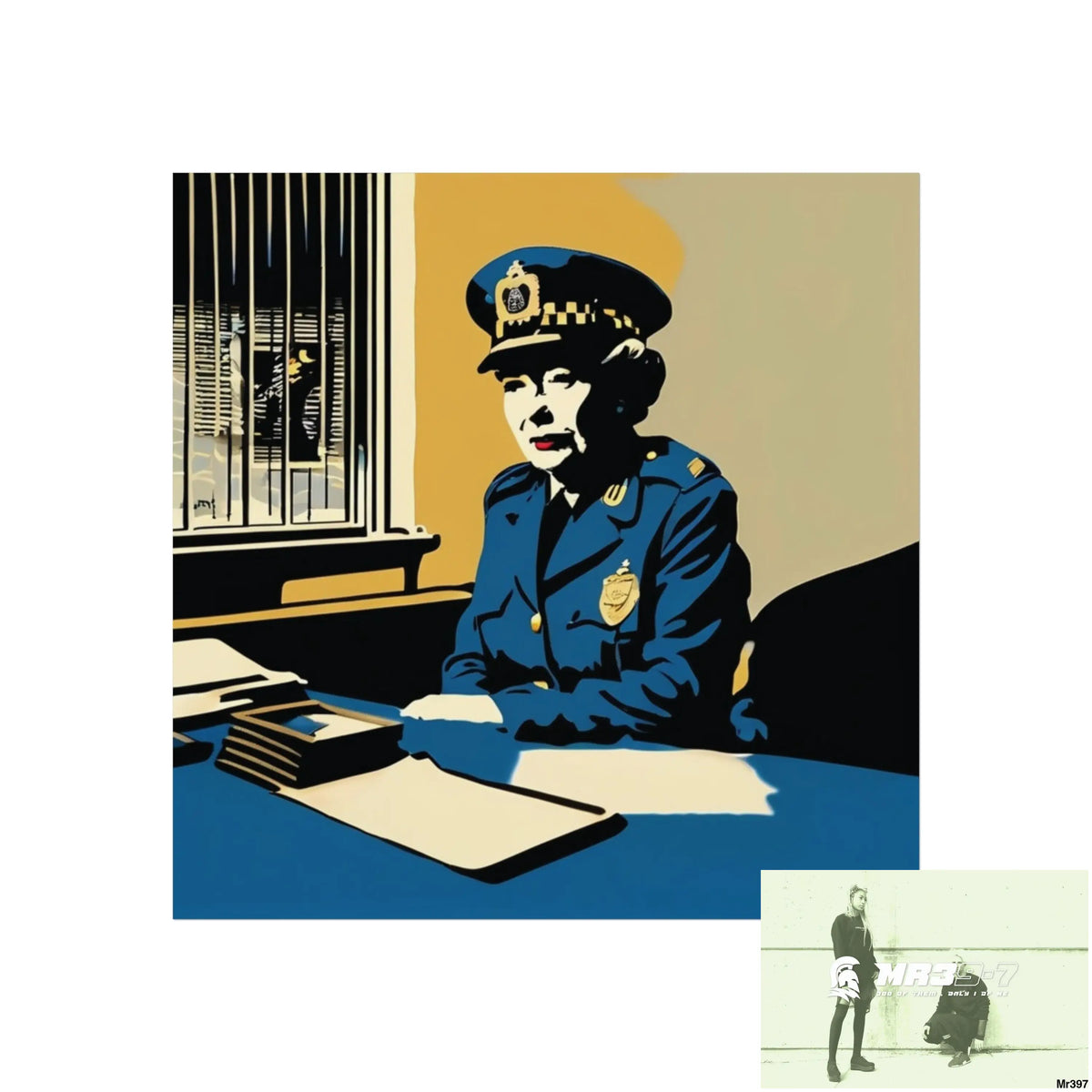 Banksy inspired Churchill’s Bar Dahab — The Warning (2014) Dahab Gold Narrative Poster SeriesFine Art Posters 16″ x 16″