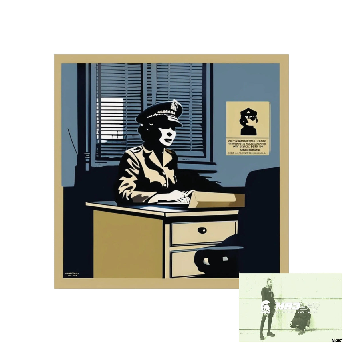 Banksy inspired Churchill’s Bar Dahab — The Warning (2014) Dahab Gold Narrative Poster SeriesFine Art Posters 30″ x 30″