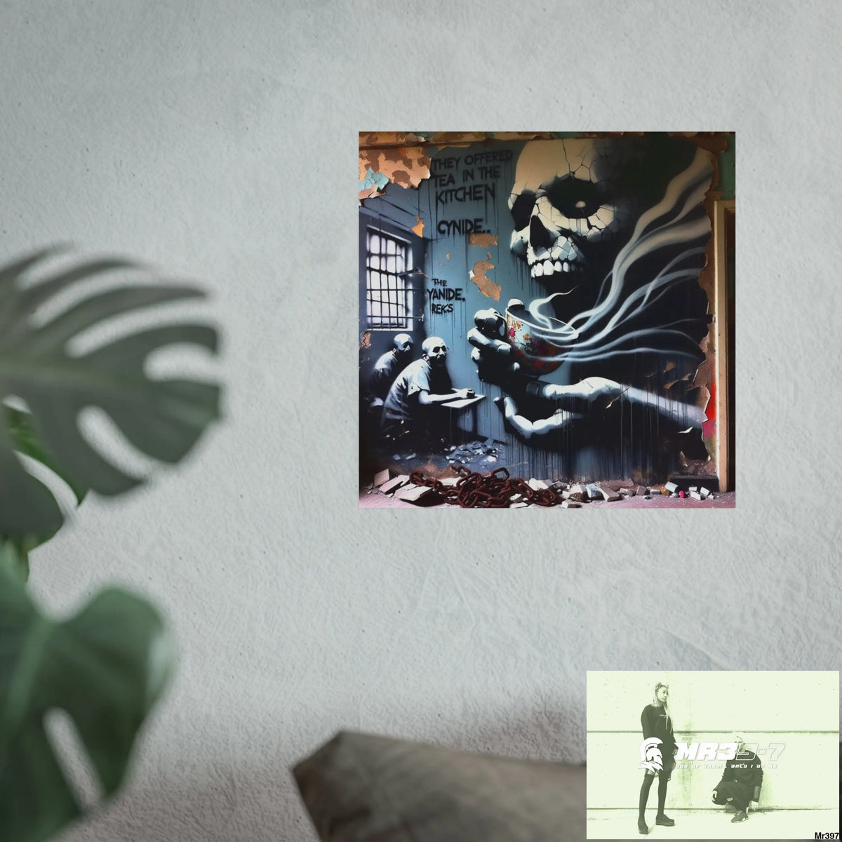 Banksy Inspired Inside A Mental Health VAR Cyanide Tea Assassination failure A1WDW December 2013- Fine Art Posters