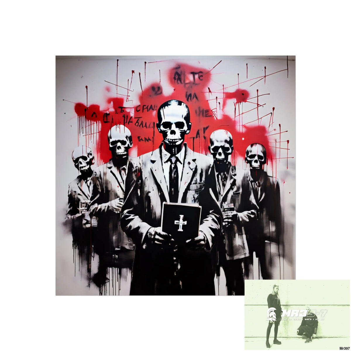 Banksy Inspired Inside A Mental Health VAR system Assassination failure 2012-2025 UK - Fine Art Posters 16″ x 16″