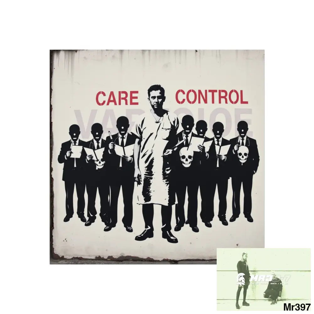 Banksy Inspired Inside A Mental Health VAR system Assassination failure 2012-2025 UK - Fine Art Posters 16″ x 16″