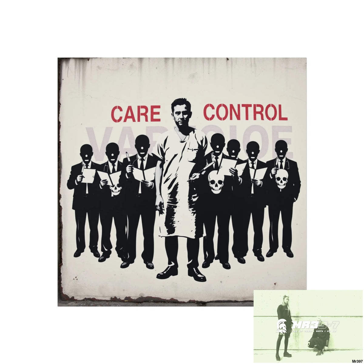 Banksy Inspired Inside A Mental Health VAR system Assassination failure 2012-2025 UK - Fine Art Posters 16″ x 16″