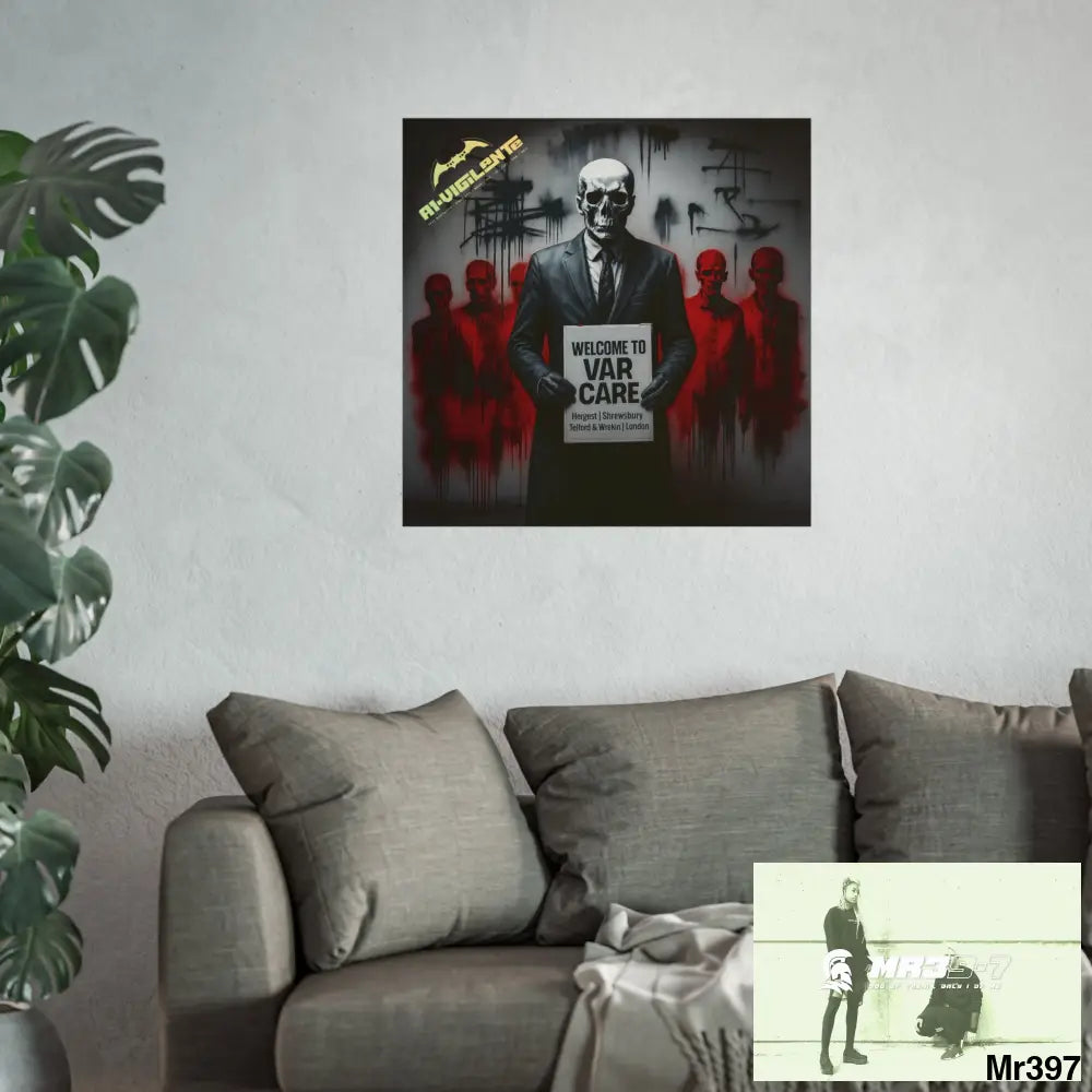 Banksy Inspired Inside A Mental Health VAR system Assassination failure 2012-2025 UK - Fine Art Posters Poster