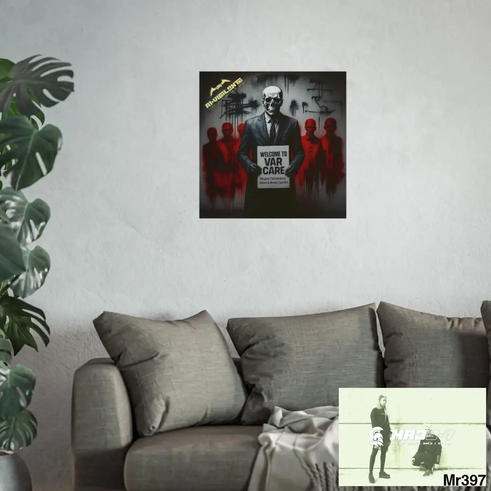 Banksy Inspired Inside A Mental Health VAR system Assassination failure 2012-2025 UK - Fine Art Posters Poster