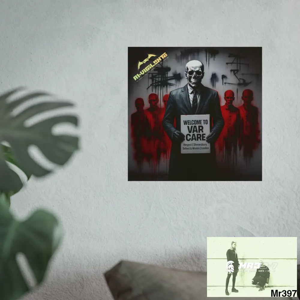 Banksy Inspired Inside A Mental Health VAR system Assassination failure 2012-2025 UK - Fine Art Posters Poster