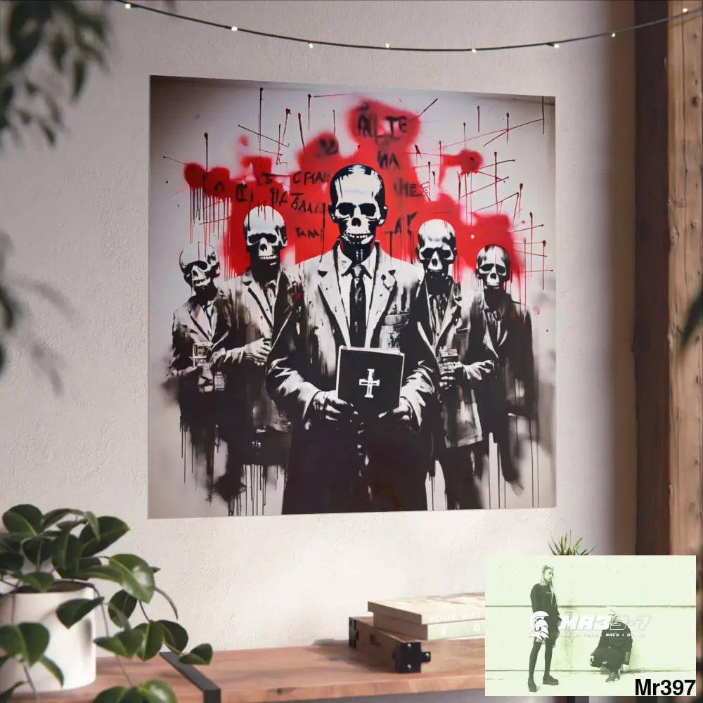 Banksy Inspired Inside A Mental Health VAR system Assassination failure 2012-2025 UK - Fine Art Posters Poster