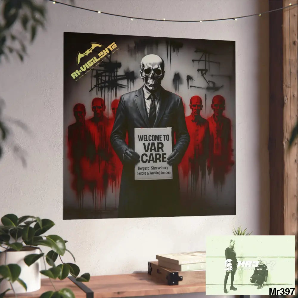 Banksy Inspired Inside A Mental Health VAR system Assassination failure 2012-2025 UK - Fine Art Posters Poster