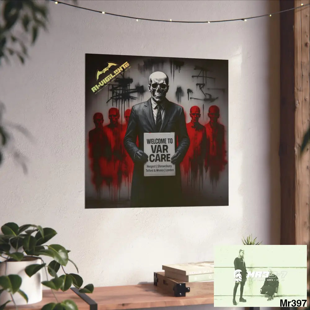 Banksy Inspired Inside A Mental Health VAR system Assassination failure 2012-2025 UK - Fine Art Posters Poster