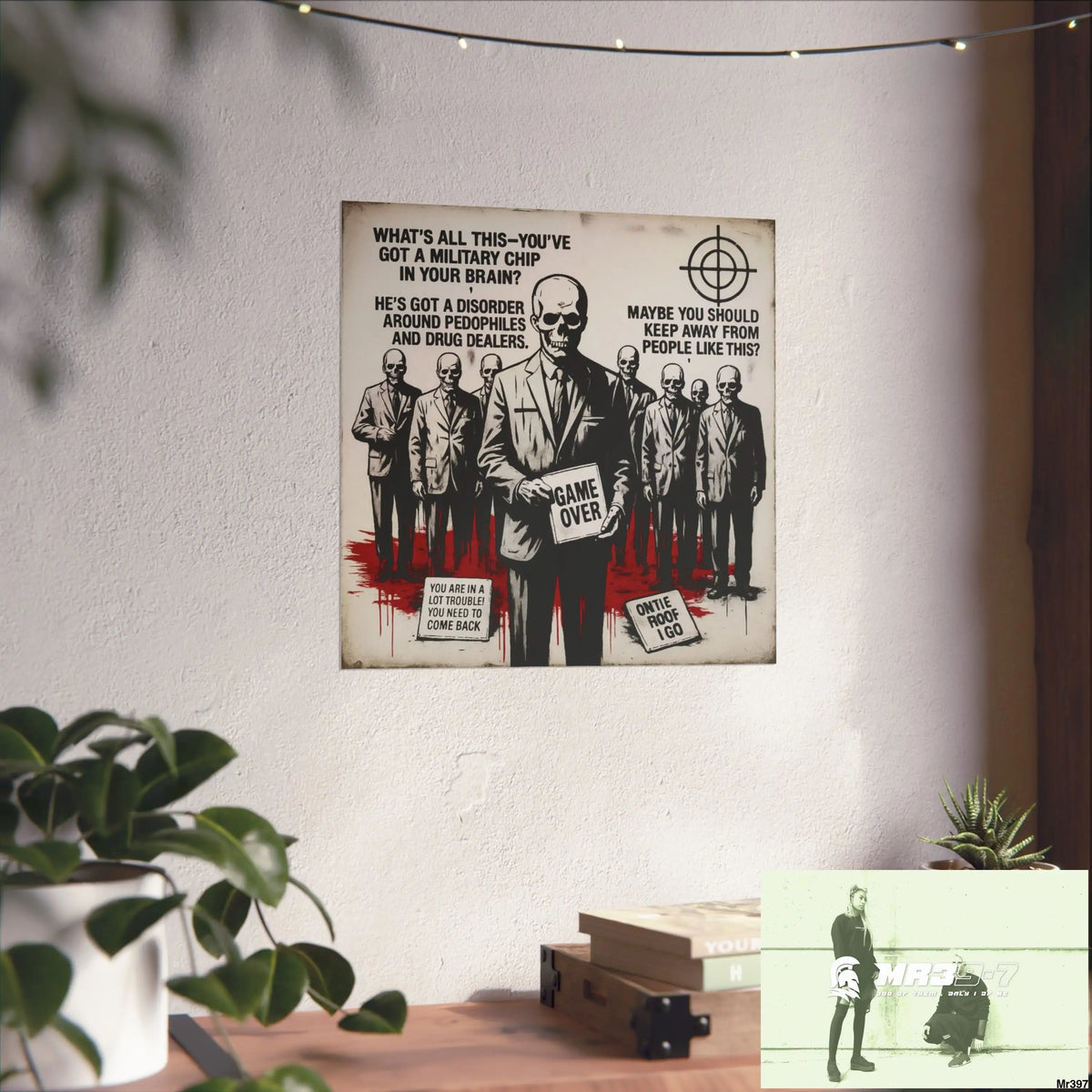 Banksy Inspired Inside A Mental Health VAR system Assassination failure 2012-2025 UK no 12 - Fine Art Posters Poster