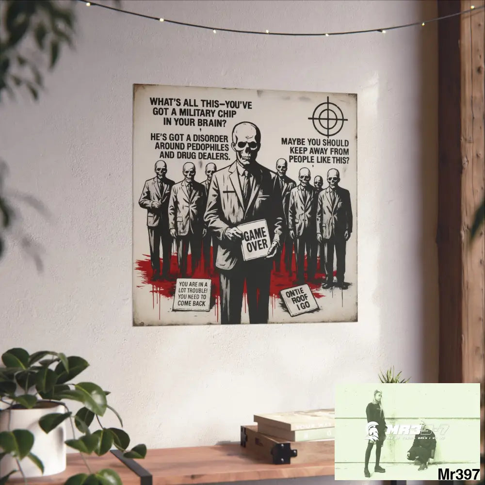 Banksy Inspired Inside A Mental Health VAR system Assassination failure 2012-2025 UK no 12 - Fine Art Posters Poster