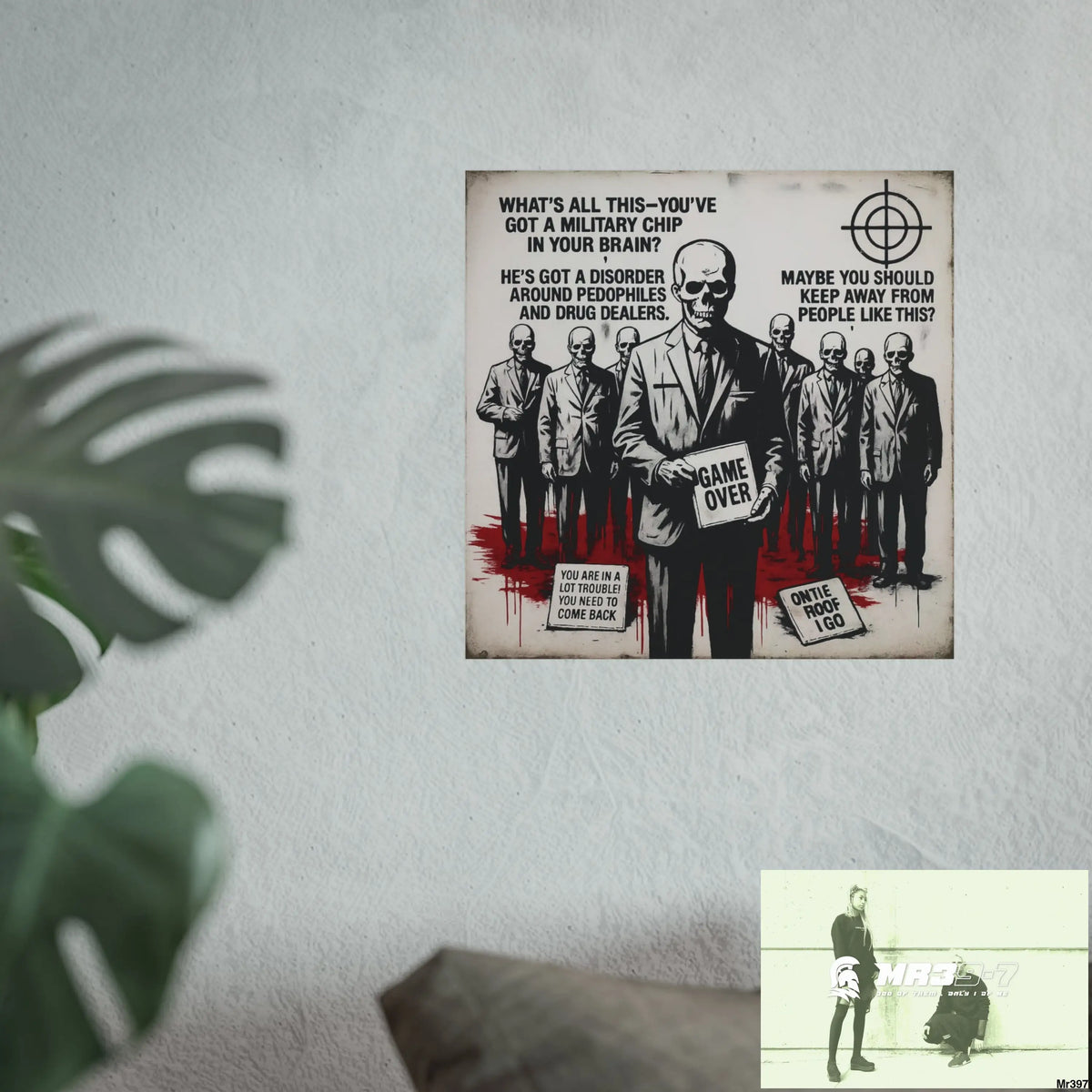 Banksy Inspired Inside A Mental Health VAR system Assassination failure 2012-2025 UK no 12 - Fine Art Posters Poster