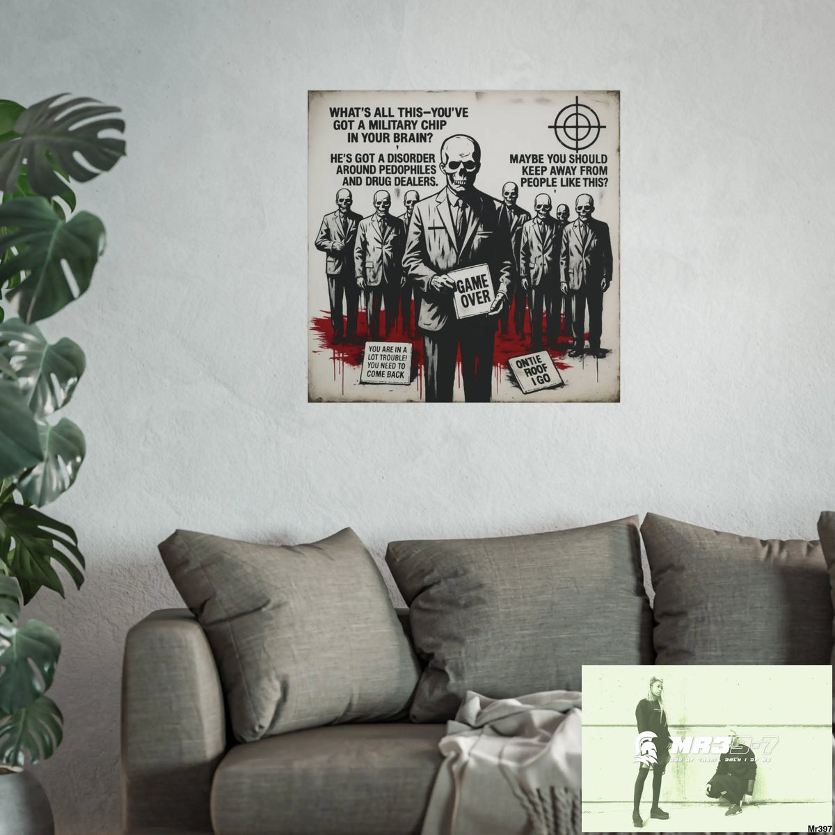 Banksy Inspired Inside A Mental Health VAR system Assassination failure 2012-2025 UK no 12 - Fine Art Posters Poster