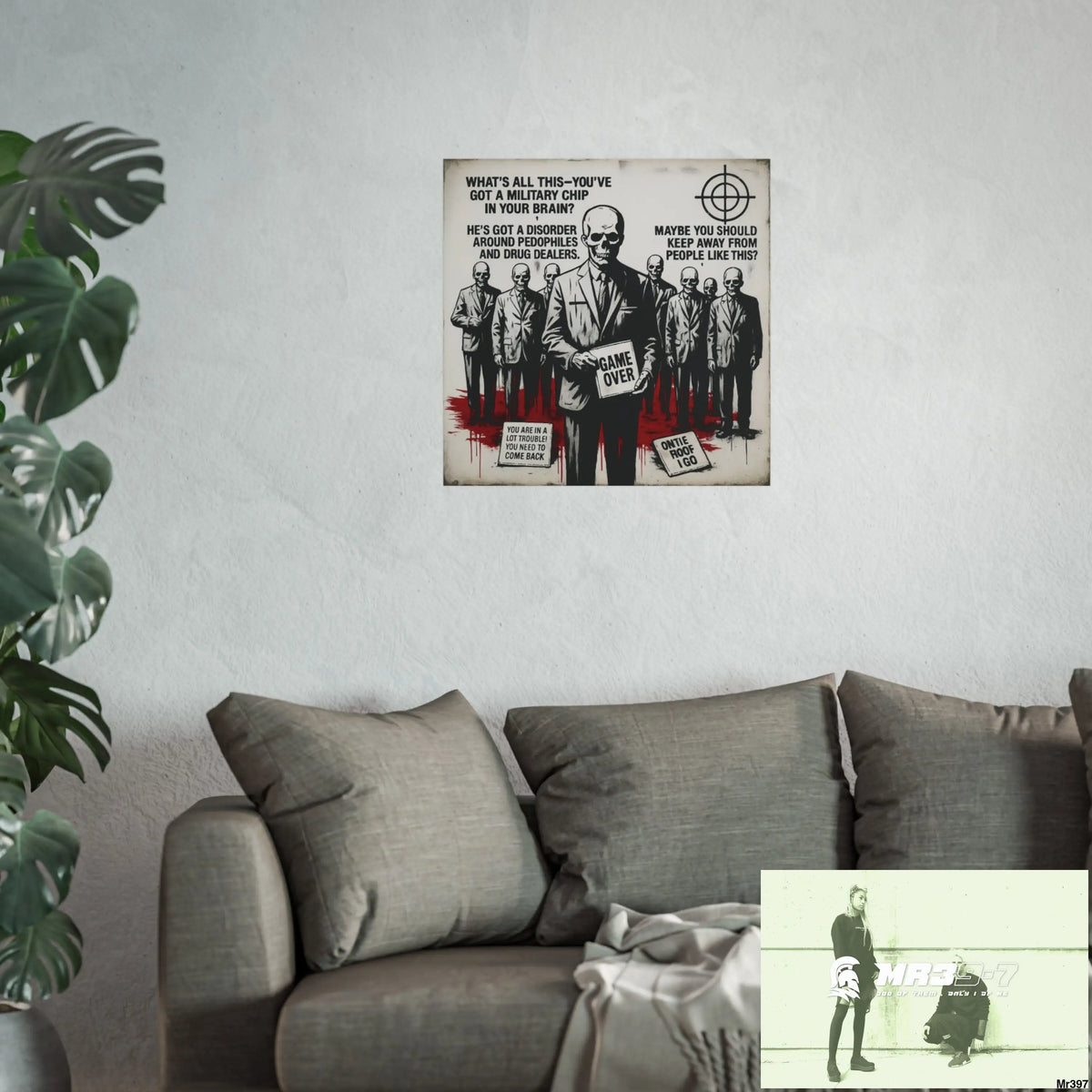 Banksy Inspired Inside A Mental Health VAR system Assassination failure 2012-2025 UK no 12 - Fine Art Posters Poster