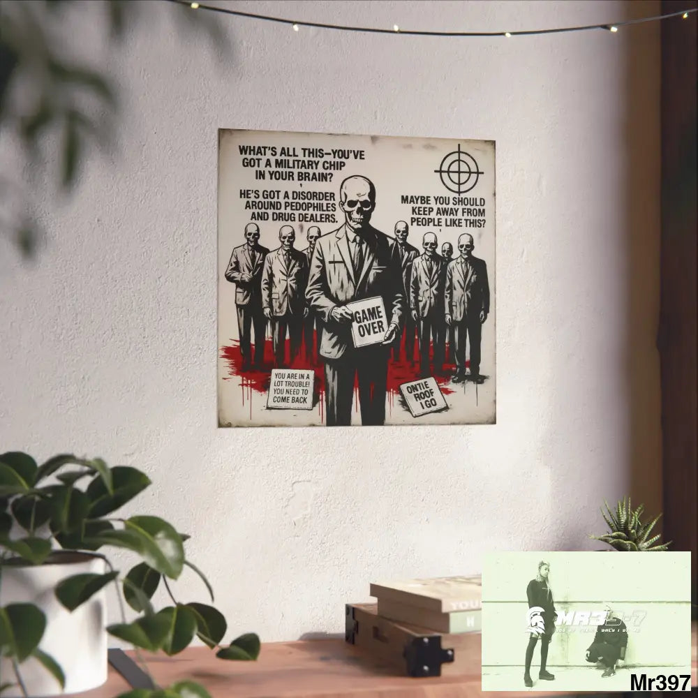 Banksy Inspired Inside A Mental Health VAR system Assassination failure 2012-2025 UK no 12 - Fine Art Posters Poster