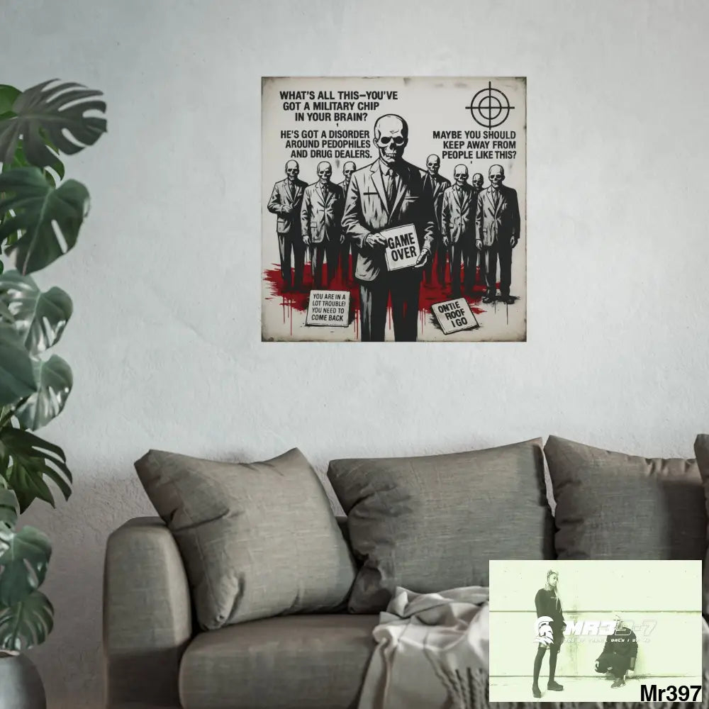 Banksy Inspired Inside A Mental Health VAR system Assassination failure 2012-2025 UK no 12 - Fine Art Posters Poster