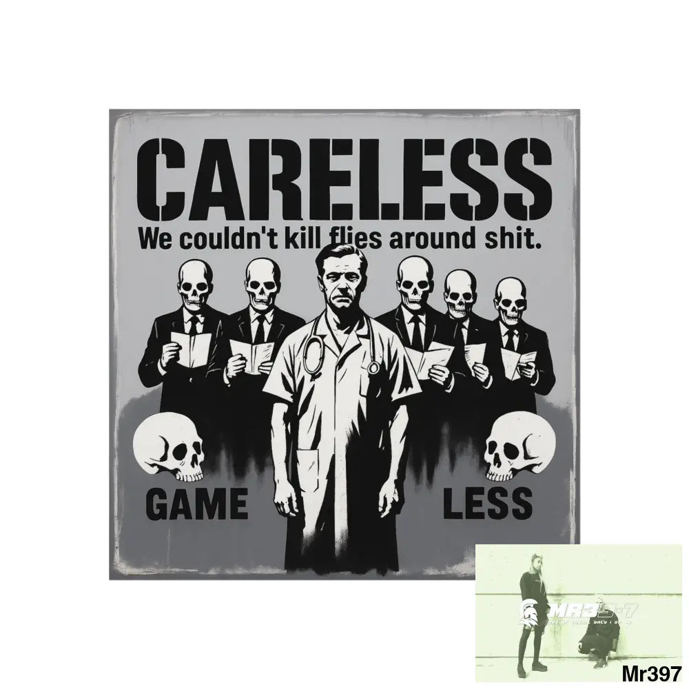 Banksy Inspired Inside A Mental Health VAR system Assassination failure NO 11 2012-2025 UK - Fine Art Posters 30″ x 30″