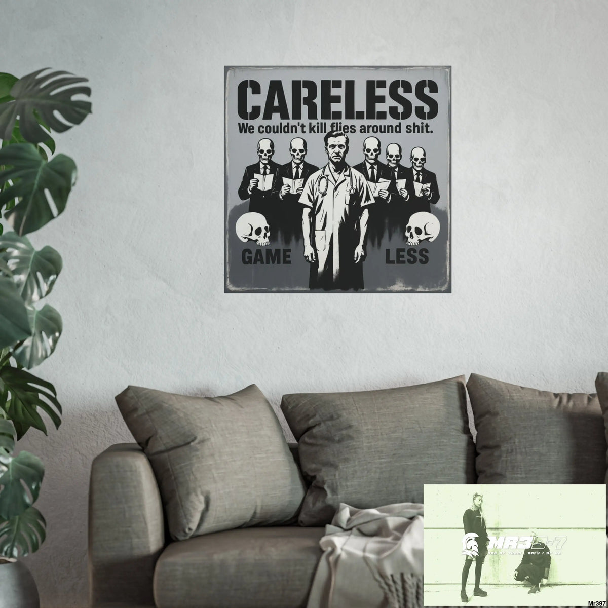 Banksy Inspired Inside A Mental Health VAR system Assassination failure NO 11 2012-2025 UK - Fine Art Posters Poster