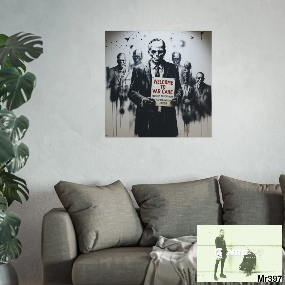 Banksy Inspired Inside A Mental Health VAR system Assassination failure NO 8 2012-2025 UK - Fine Art Posters Poster
