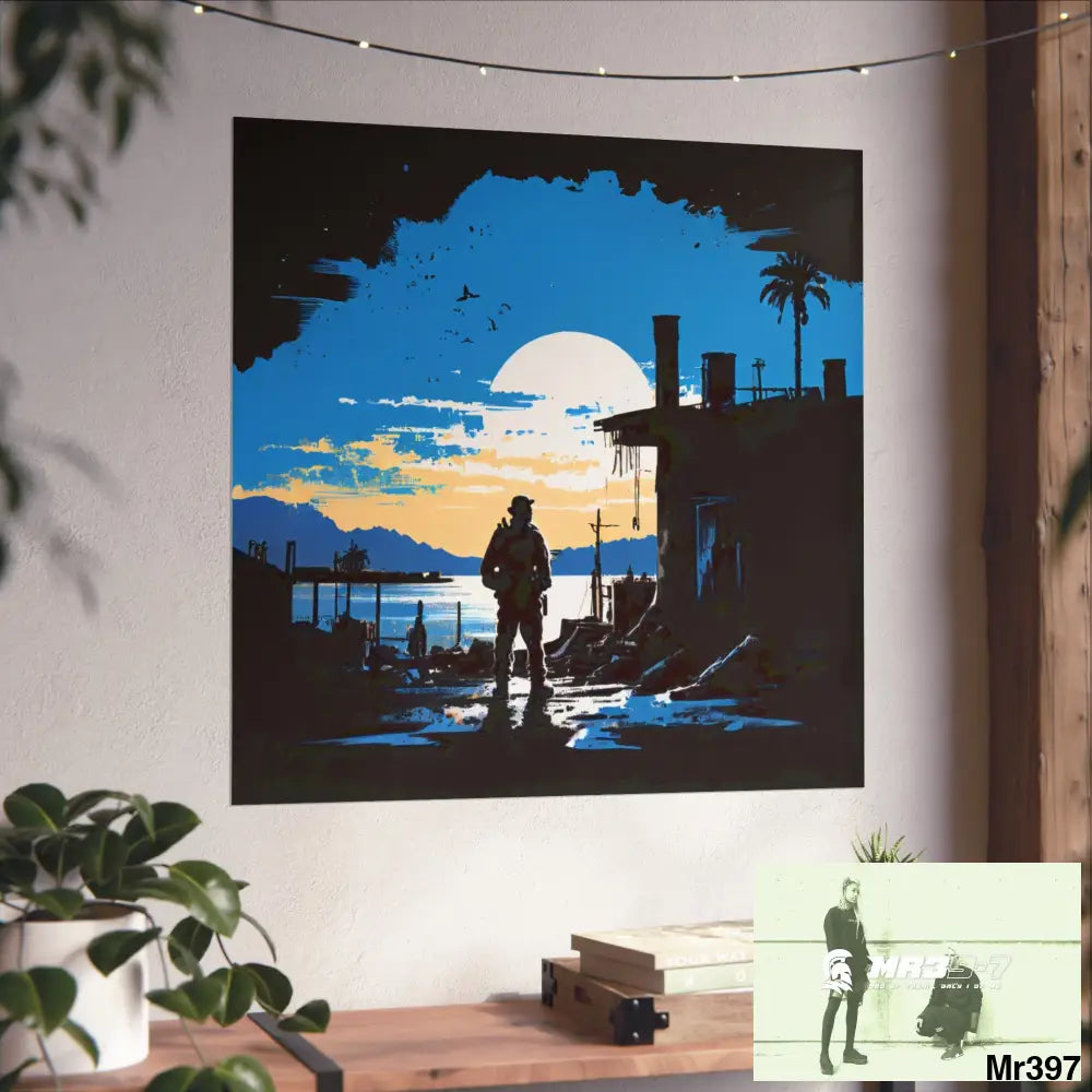 Banksy Style A1 Sparta Dahab Gold – “Rooftop Extraction & Red Sea Warning Egypt no 4 Fine Art Posters Poster