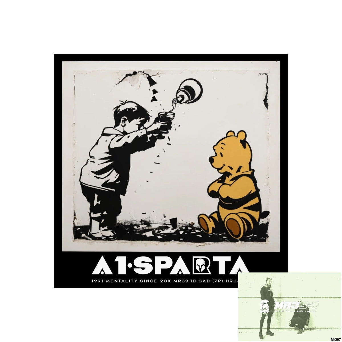 Banksy Style A1 Sparta DAHAB GOLD — SCENE 3 “Filling the Tigger Cup” no 4 Fine Art Posters 24″ x 24″ / Matte Poster