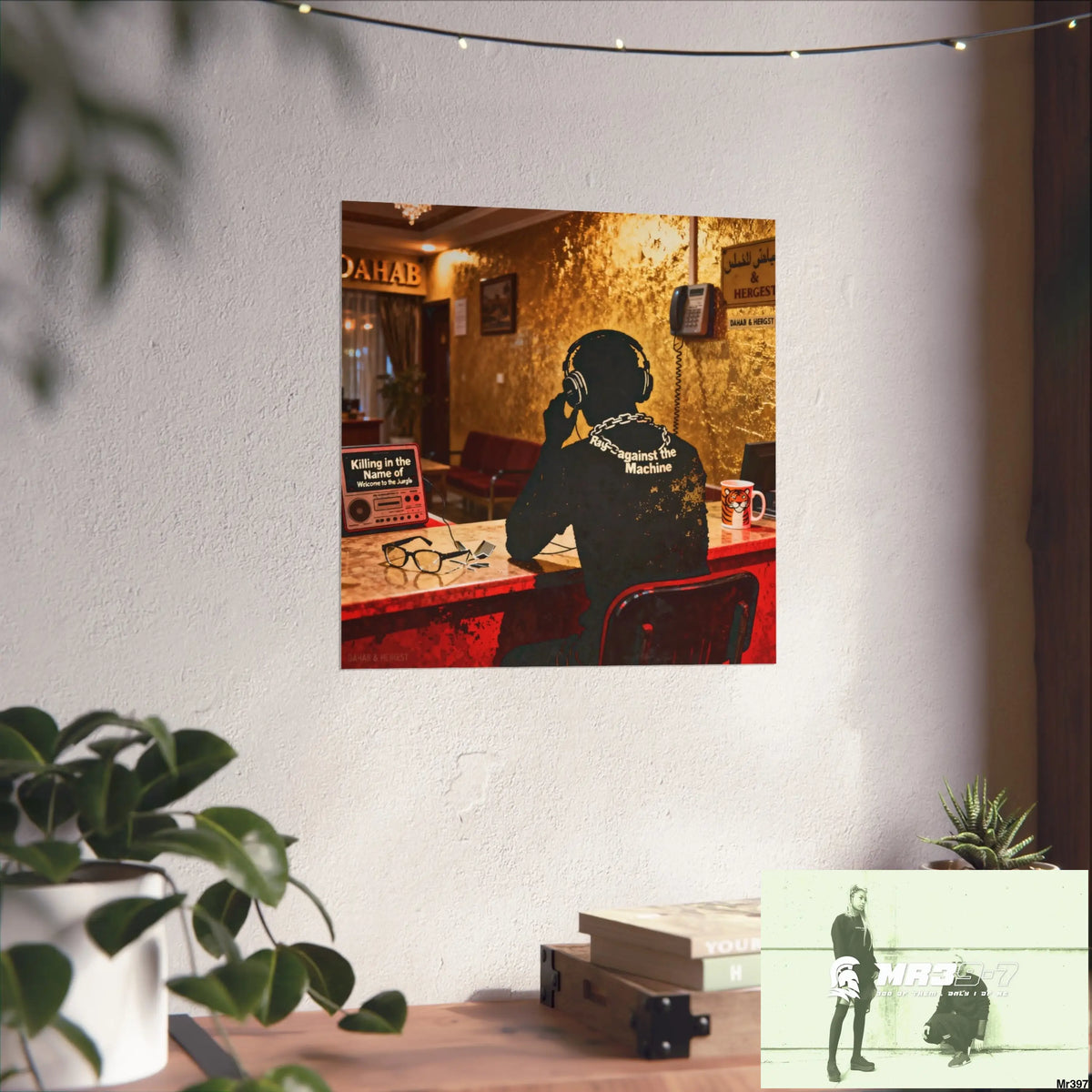 Banksy Style Dahab Gold Reception Desk (RATM / Jungle Moment) No 3 Fine Art Posters Poster