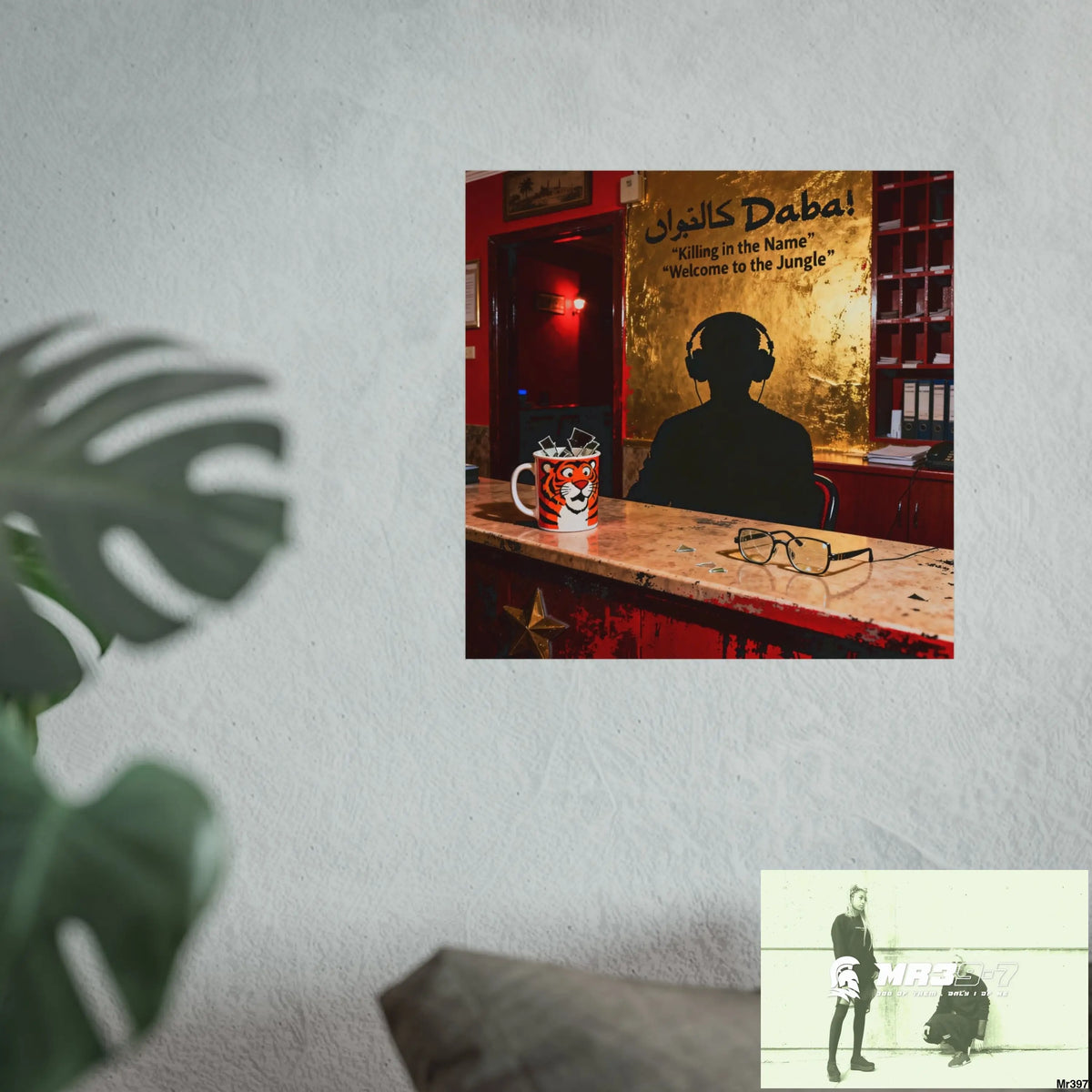 Banksy Style Dahab Gold Reception Desk (RATM / Jungle Moment) No 4 Fine Art Posters Poster