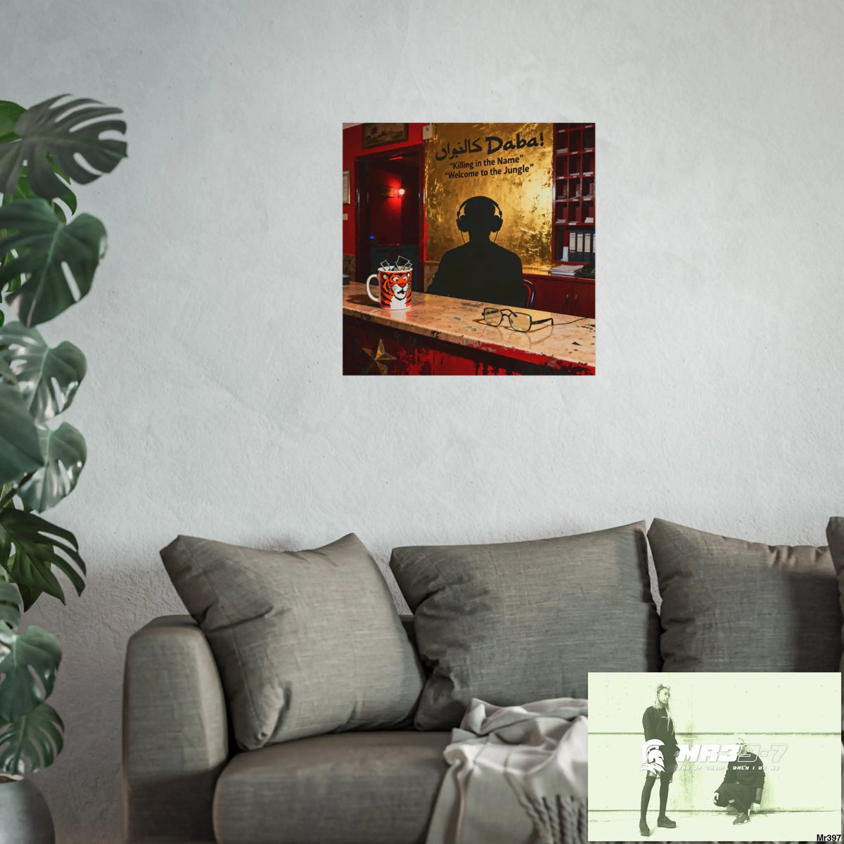 Banksy Style Dahab Gold Reception Desk (RATM / Jungle Moment) No 4 Fine Art Posters Poster