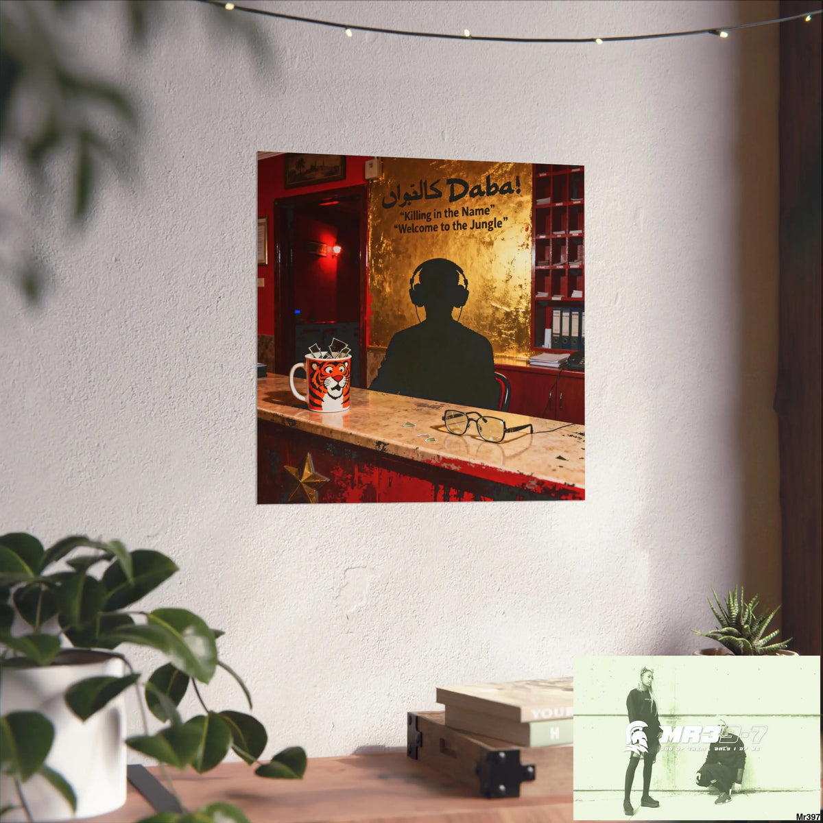 Banksy Style Dahab Gold Reception Desk (RATM / Jungle Moment) No 4 Fine Art Posters Poster