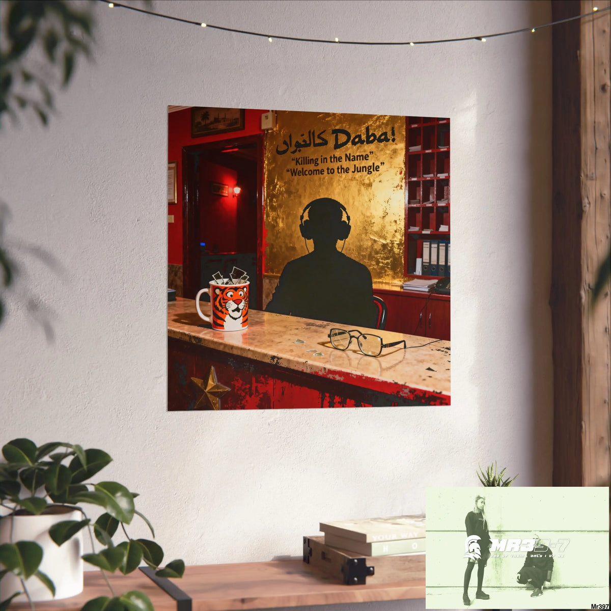 Banksy Style Dahab Gold Reception Desk (RATM / Jungle Moment) No 4 Fine Art Posters Poster