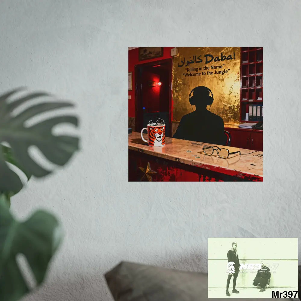 Banksy Style Dahab Gold Reception Desk (RATM / Jungle Moment) No 4 Fine Art Posters Poster