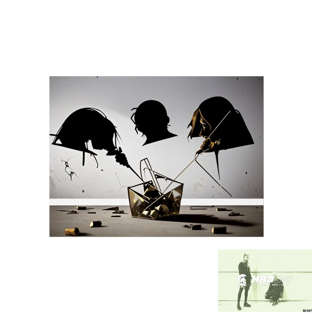 Banksy Style Dahab Gold scene 2 “Breaking the Glasses” no 11 Fine Art Posters 24″ x 18″ (Horizontal) / Matte Poster
