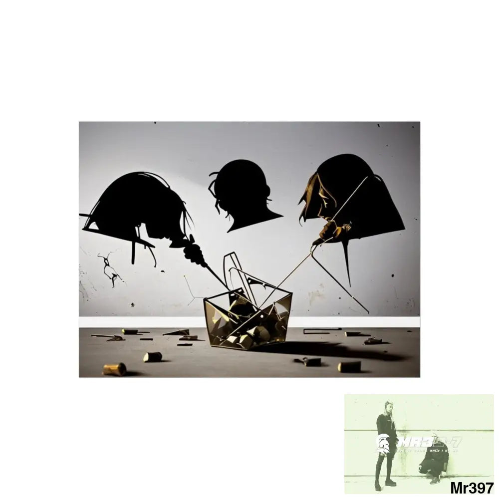 Banksy Style Dahab Gold scene 2 “Breaking the Glasses” no 11 Fine Art Posters 24″ x 18″ (Horizontal) / Matte Poster
