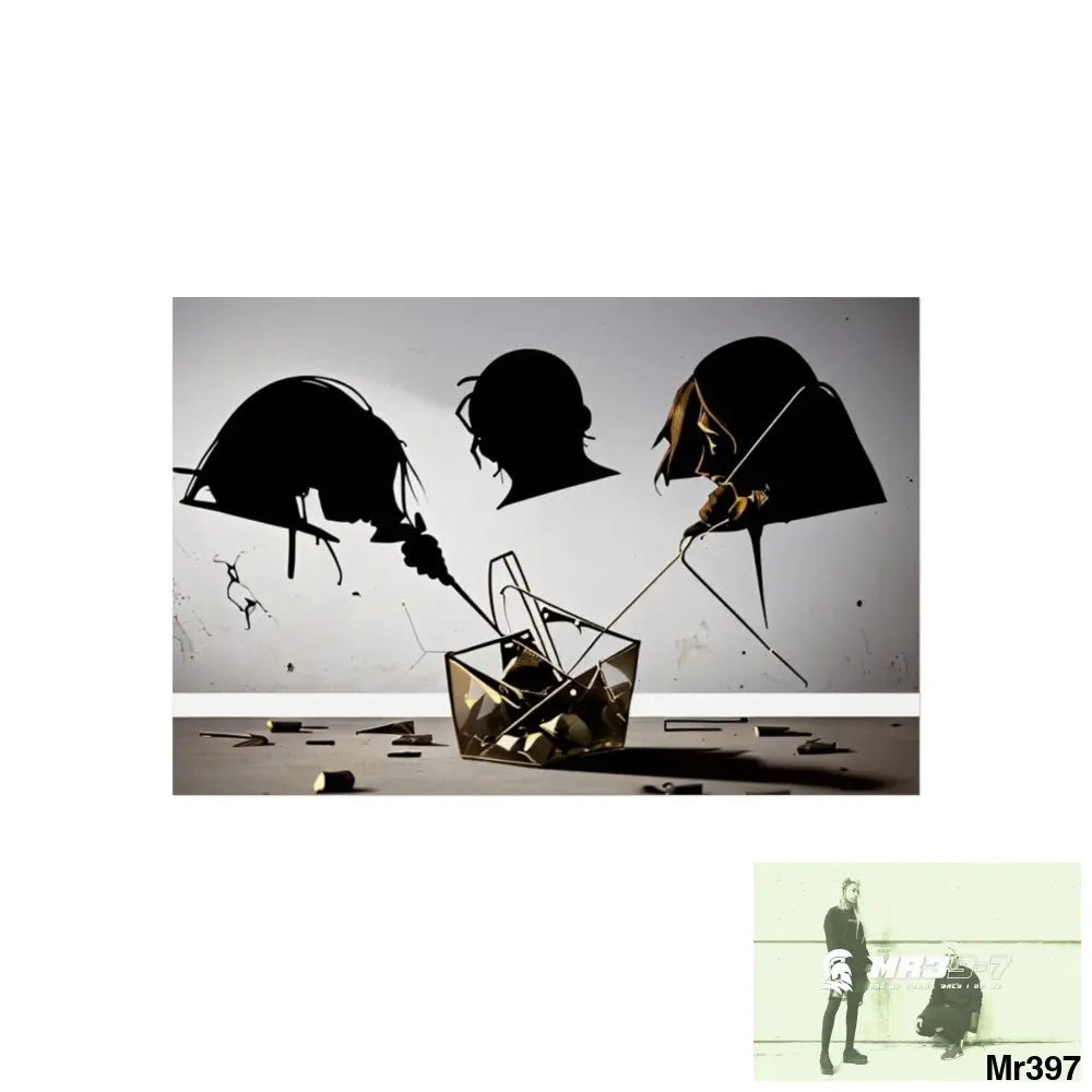 Banksy Style Dahab Gold scene 2 “Breaking the Glasses” no 11 Fine Art Posters 30″ x 20″ (Horizontal) / Matte Poster