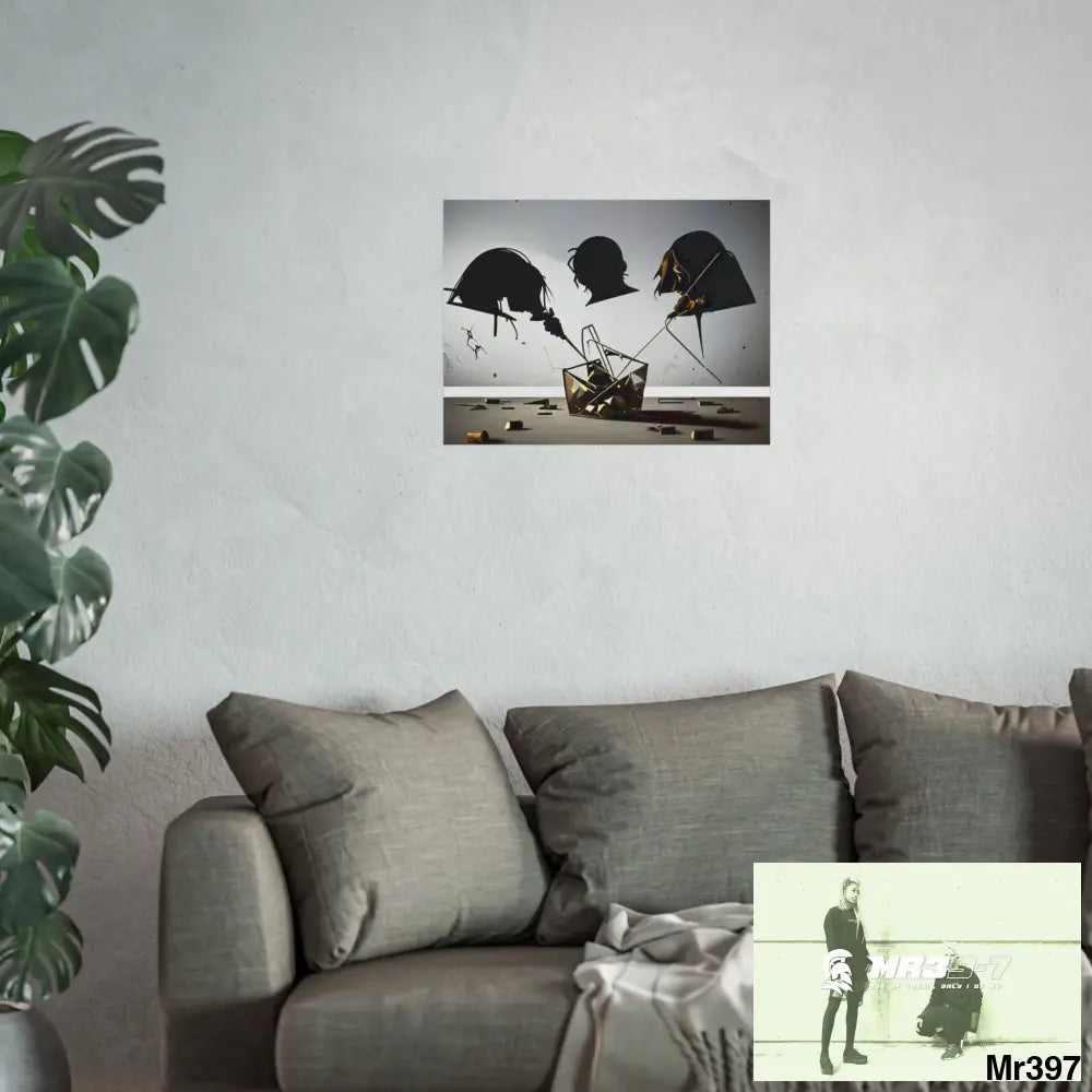 Banksy Style Dahab Gold scene 2 “Breaking the Glasses” no 11 Fine Art Posters Poster