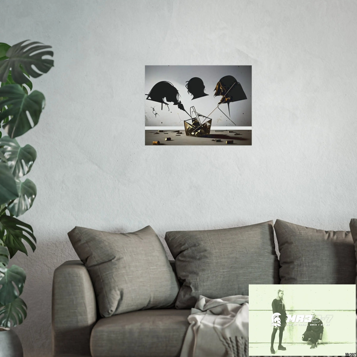 Banksy Style Dahab Gold scene 2 “Breaking the Glasses” no 11 Fine Art Posters Poster