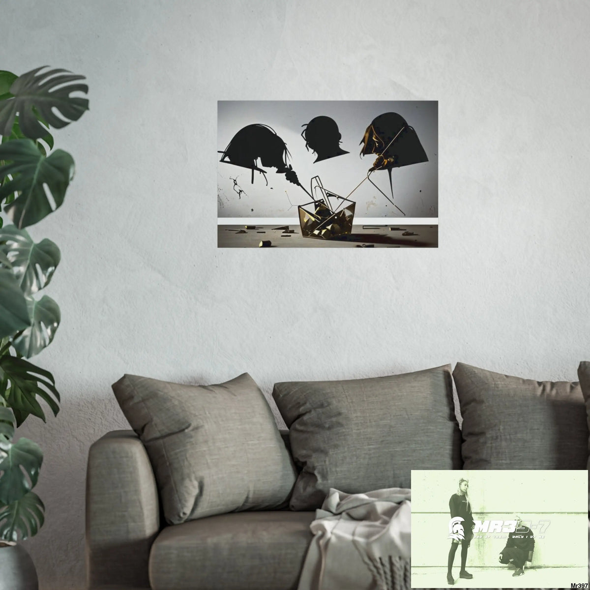 Banksy Style Dahab Gold scene 2 “Breaking the Glasses” no 11 Fine Art Posters Poster