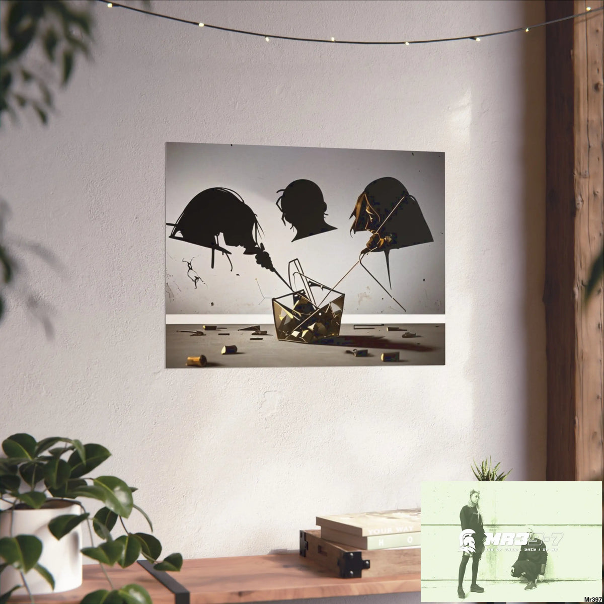 Banksy Style Dahab Gold scene 2 “Breaking the Glasses” no 11 Fine Art Posters Poster