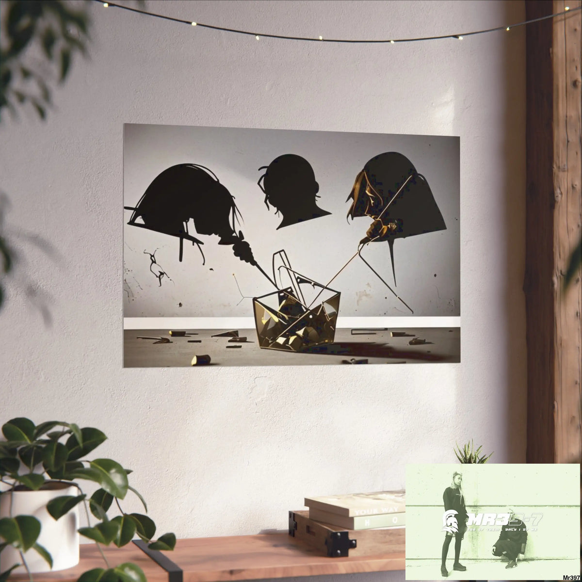 Banksy Style Dahab Gold scene 2 “Breaking the Glasses” no 11 Fine Art Posters Poster